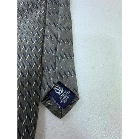"Nautica" 100% Silk Mens Tie Imported Fabric Grey Silver Black Mexico 60" Office - Picture 4 of 7